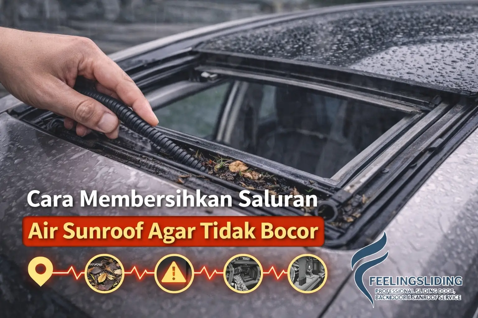 Cara Membersihkan Saluran Air Sunroof Agar Tidak Bocor
