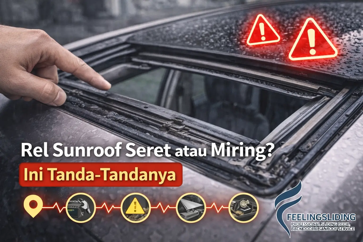 Rel Sunroof Seret atau Miring Ini Tanda-Tandanya