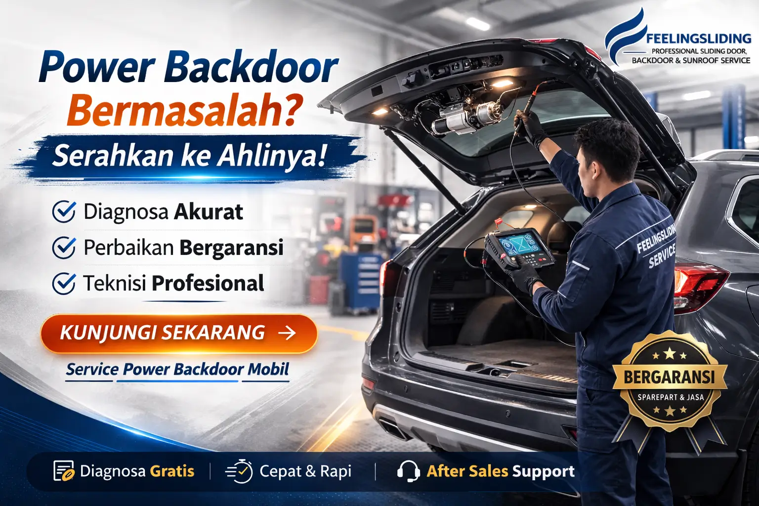 Layanan profesional perbaikan power backdoor