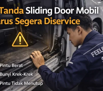 tanda sliding door mobil bermasalah saat diperiksa di bengkel service sliding door mobil