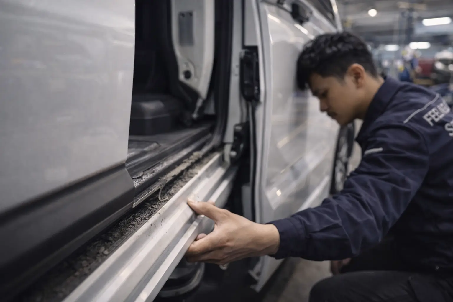sliding door mobil terasa berat saat dibuka karena rel sliding door kotor