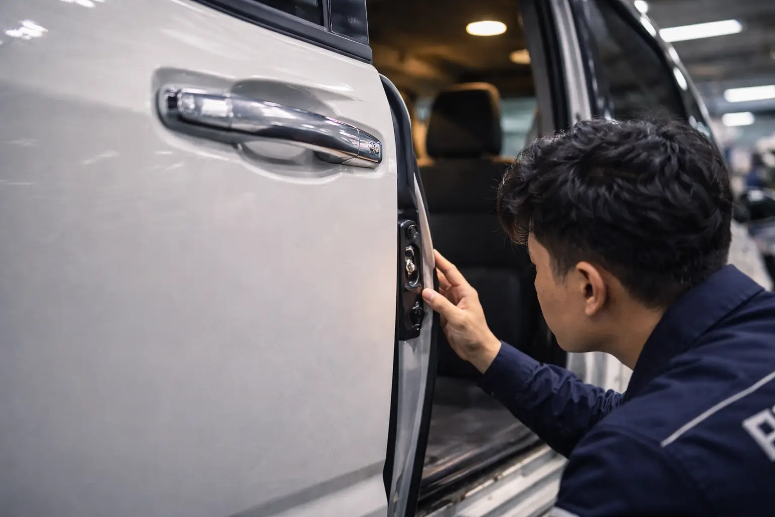 sliding door mobil tidak menutup sempurna saat diperiksa teknisi