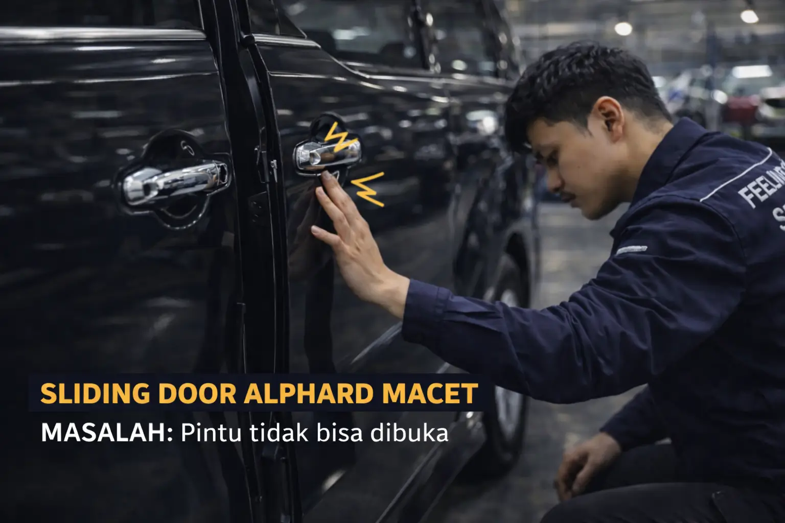 Service sliding door mobil Alphard macet diperbaiki teknisi