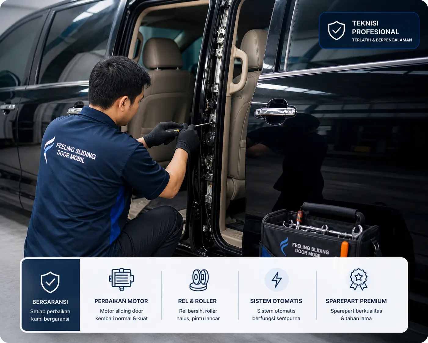 Service sliding door mobil profesional